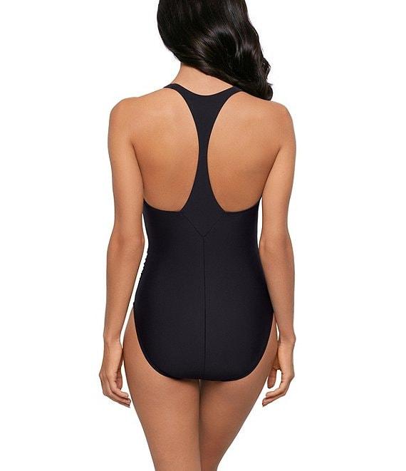 Magicsuit Solids Milli V-Neck Racerback Soft Cup Shirred One Piece Swimsuit Product Image