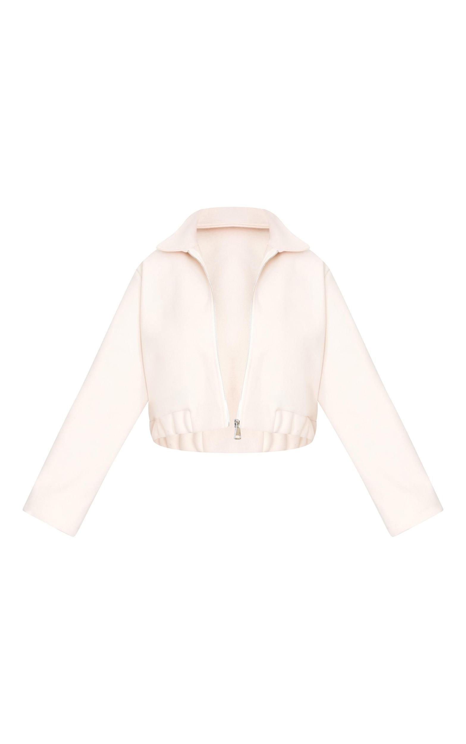 Plus Stone Zip Up Textured Elasticated Waist Jacket Product Image