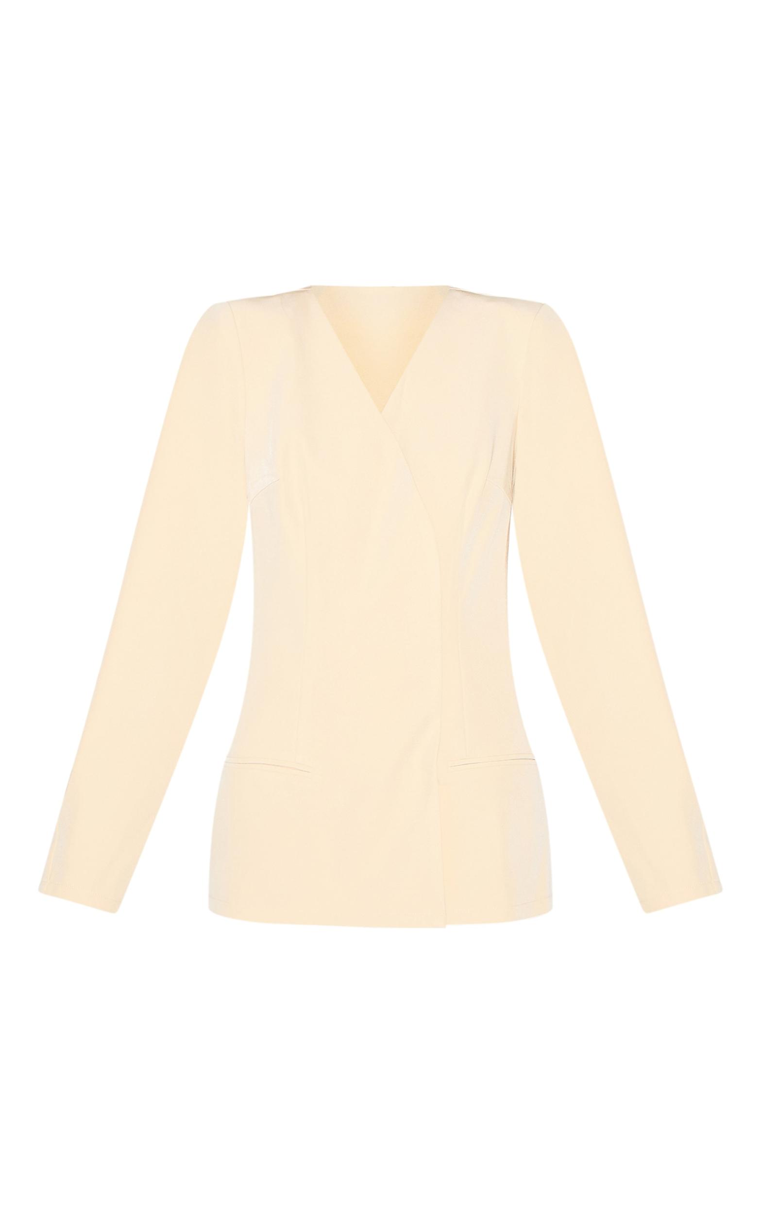 Butter Yellow Cross Front Cocoon Sleeve Tailored Romper Product Image