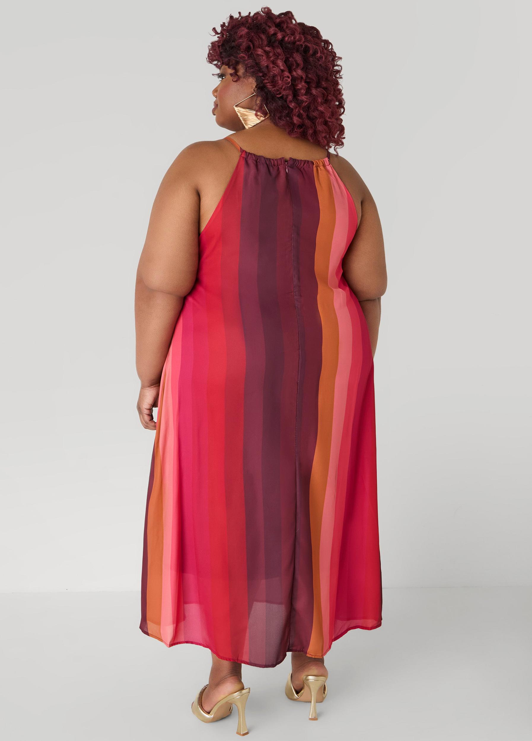 Plus Size Ombre Striped Maxi Dress Ashley Stewart Product Image