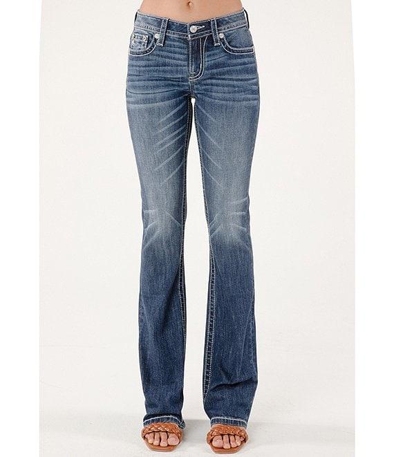 Miss Me Mid Rise Embroidered Longhorn Bootcut Jeans Product Image
