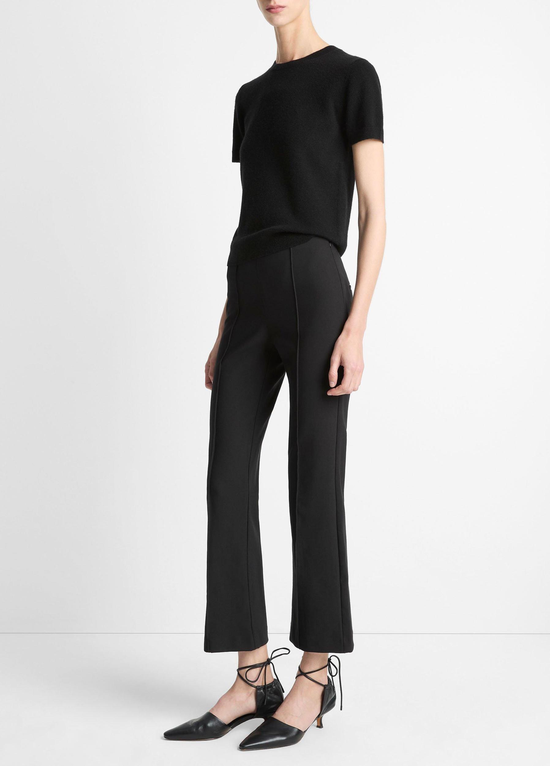 Mid-Rise Pintuck Crop Flare Pant Product Image