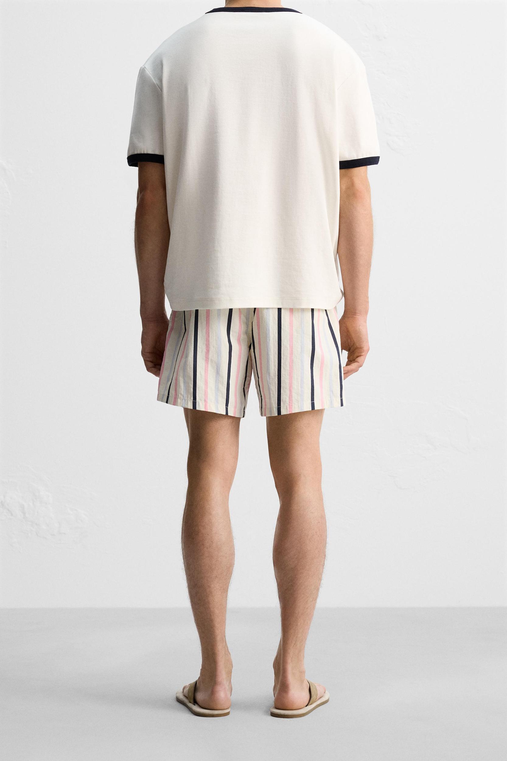 STRIPED PRINT MID-LENGTH SWIMSUIT Product Image