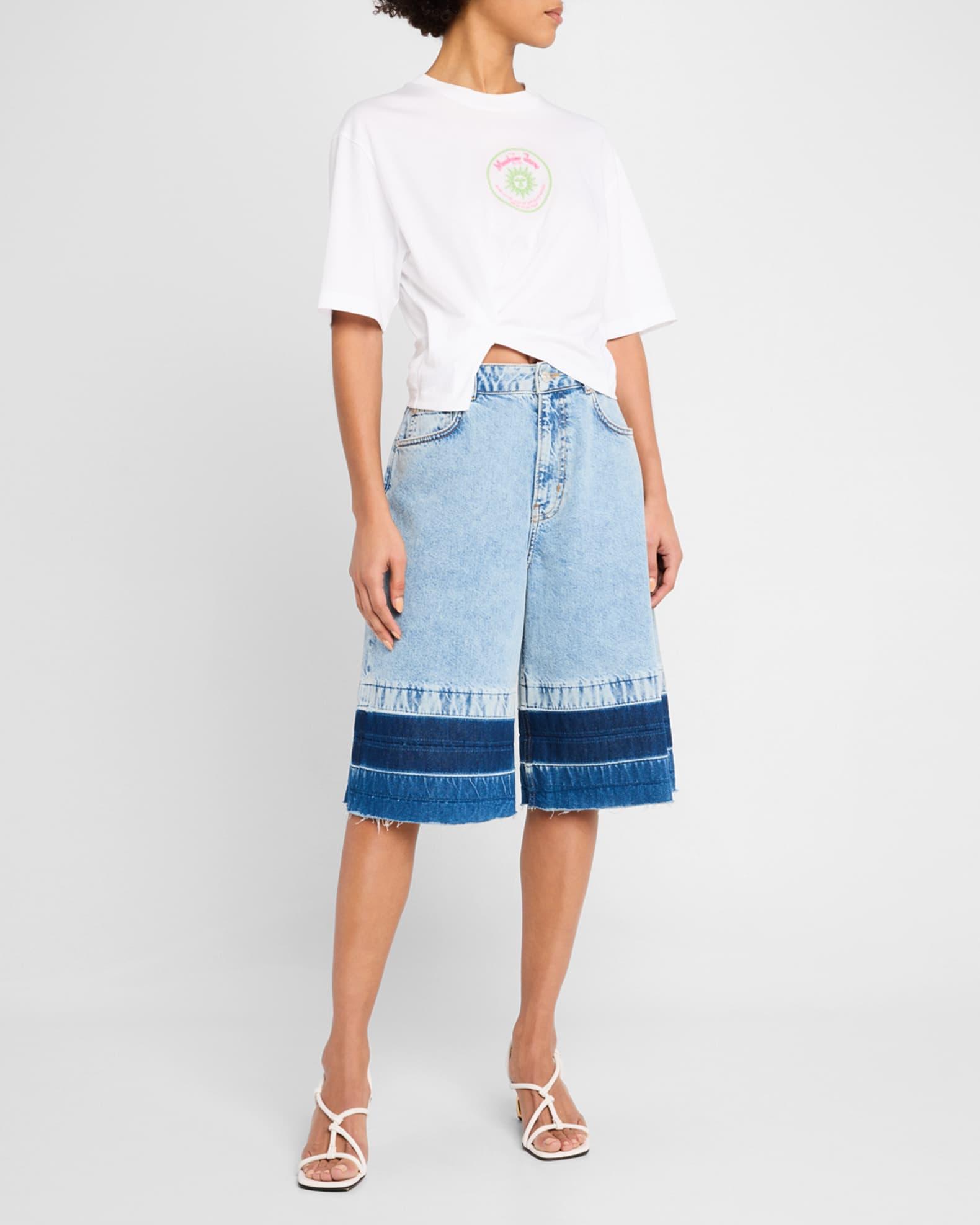 Denim Culotte Pants Product Image