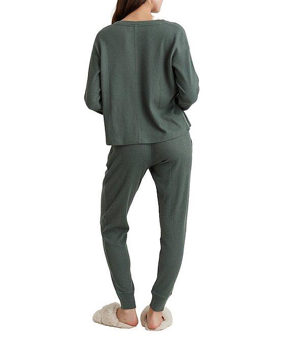 Papinelle Waffle Textured Long Sleeve V-Neck Knit Coordinating Lounge Set Product Image