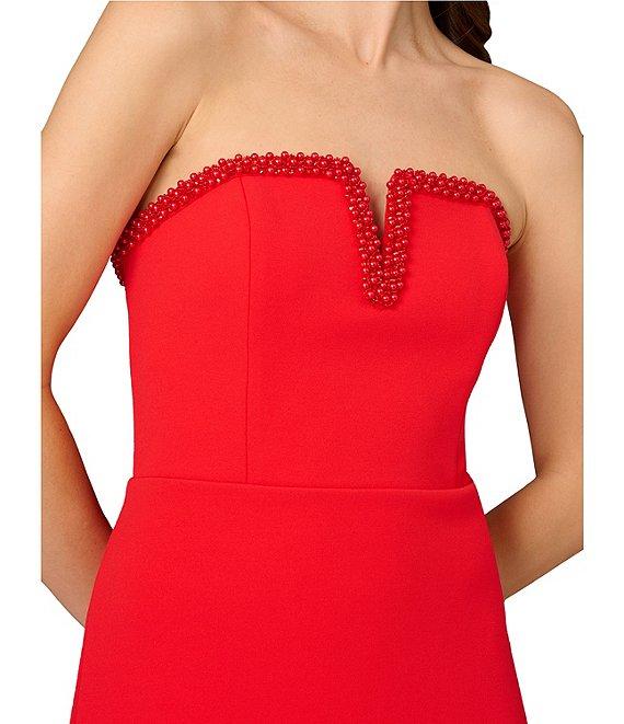 Aidan Mattox Beaded Strapless Bonded Crepe Column Gown Product Image