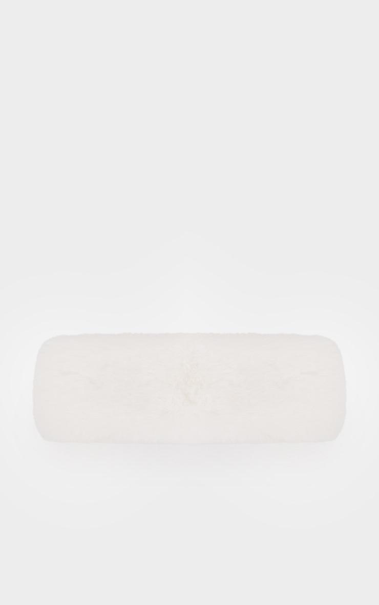White Faux Fur Bubble Headband Product Image