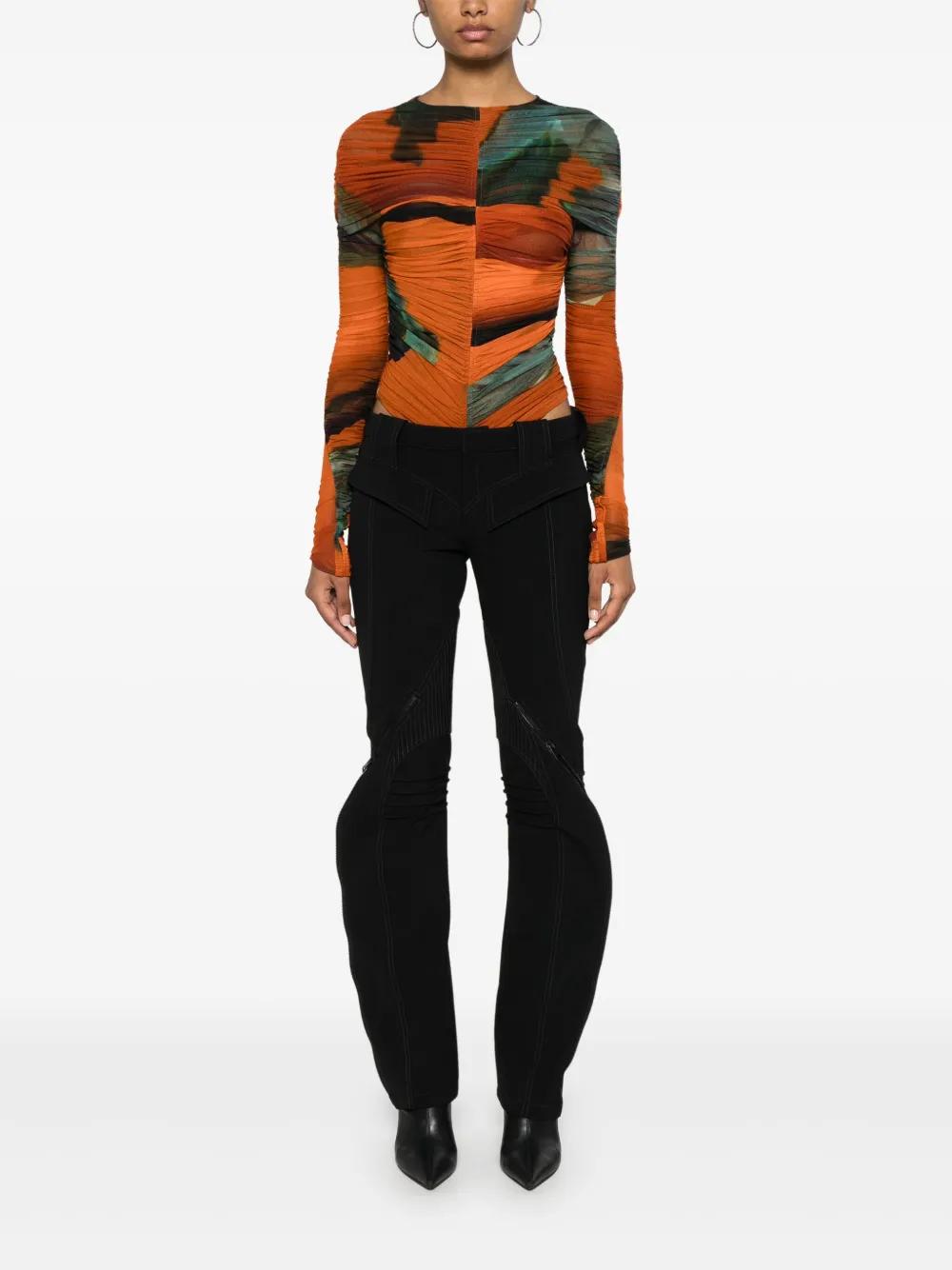 Archive-print mesh bodysuit  Product Image