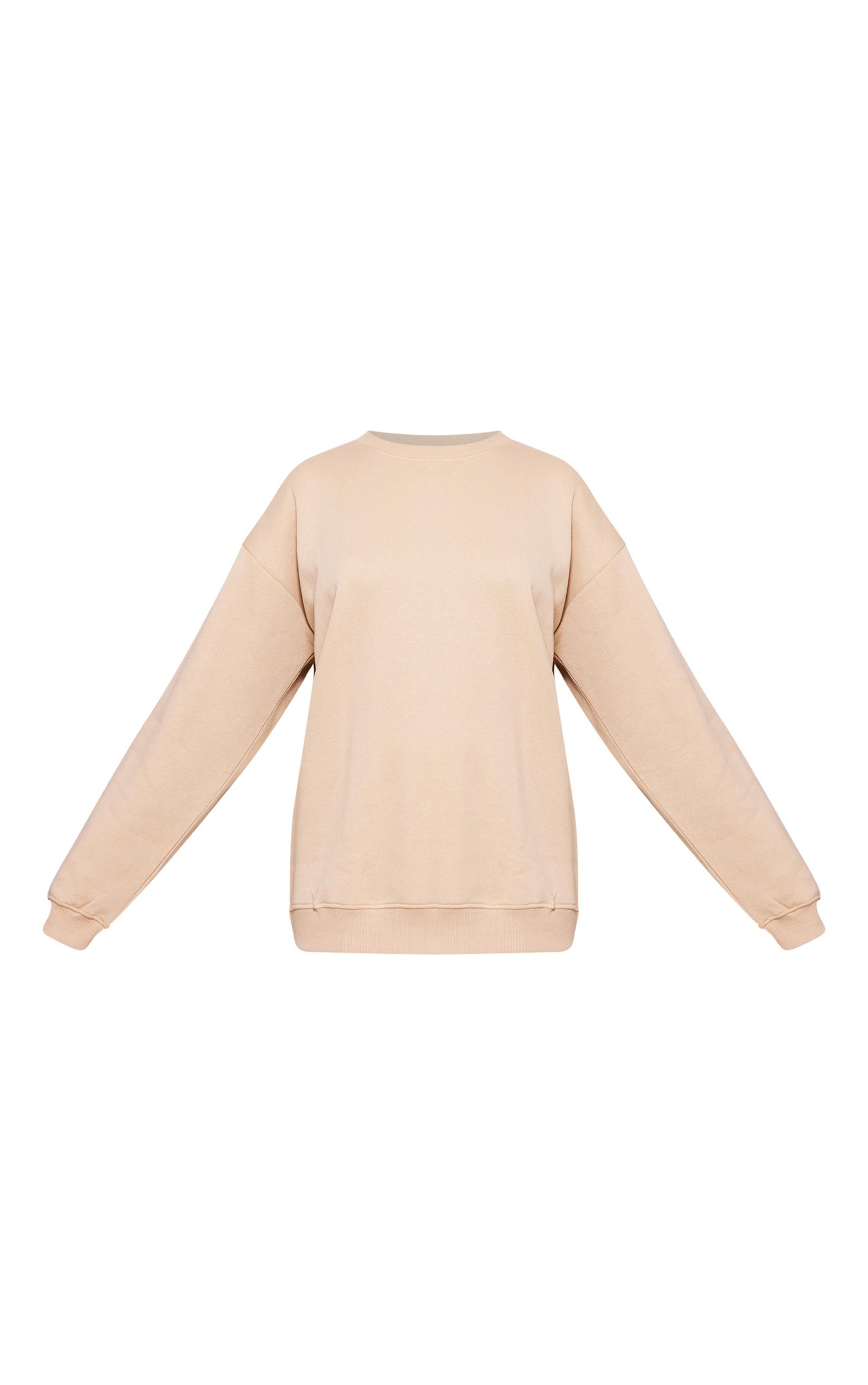 Sand Oversized Plain Fit Sweatshirt Product Image
