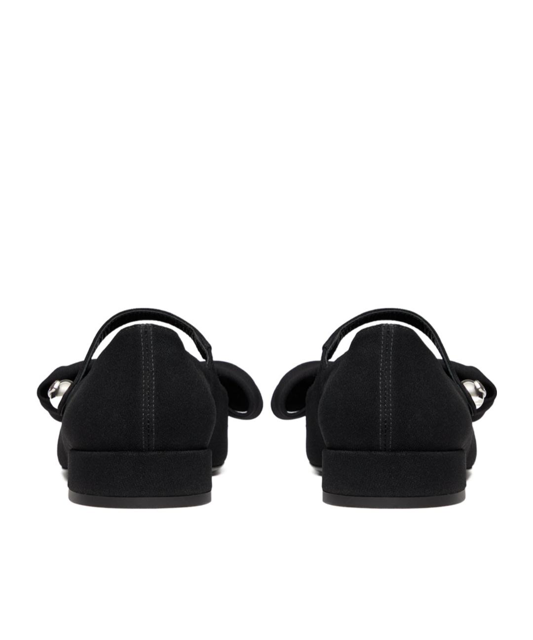 VALENTINO GARAVANI Black Mary Janes With Bow Detail In Crepe Fabric Woman In Multicolor Product Image