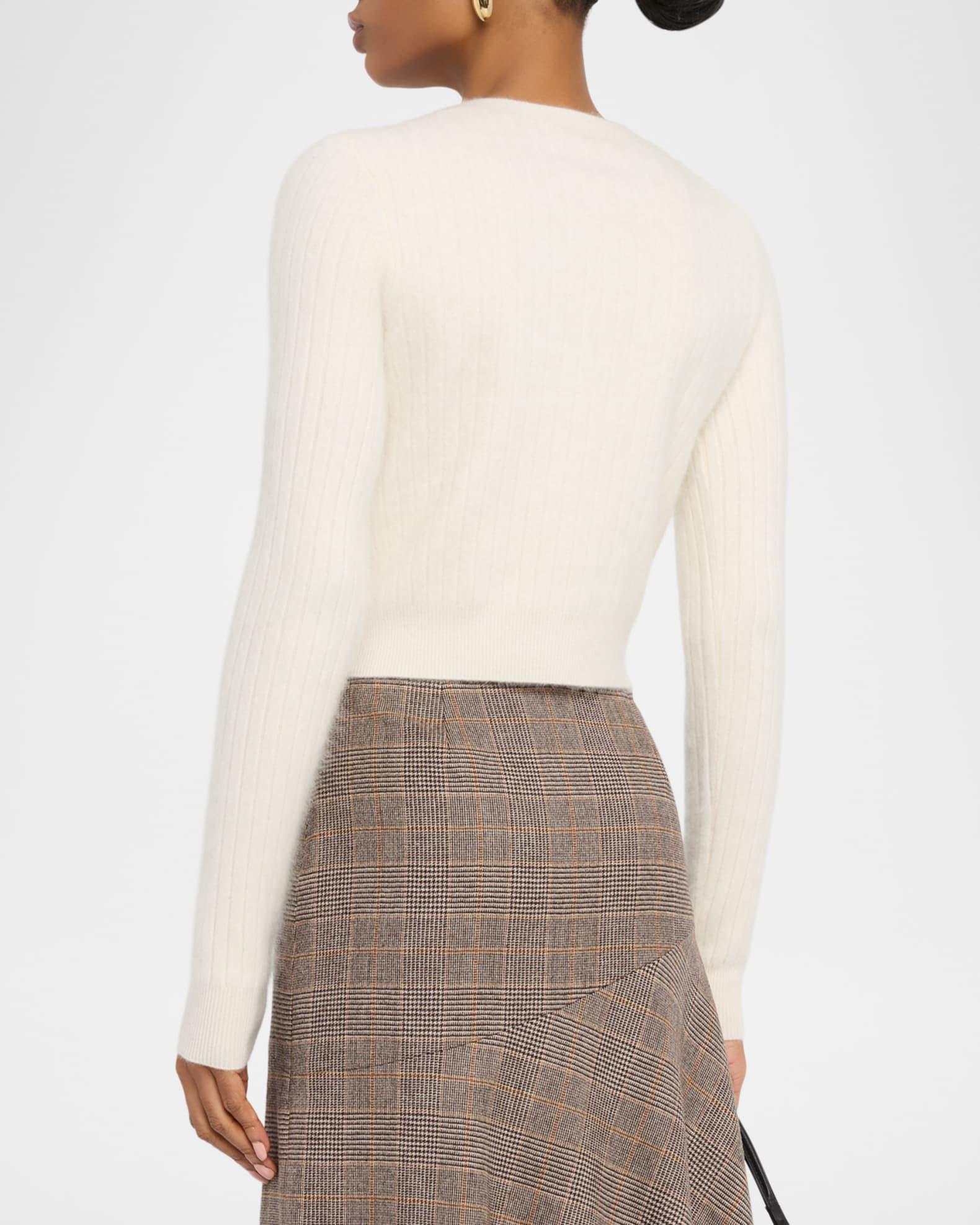 Crus Cashmere Crop Crewneck Cardigan Product Image