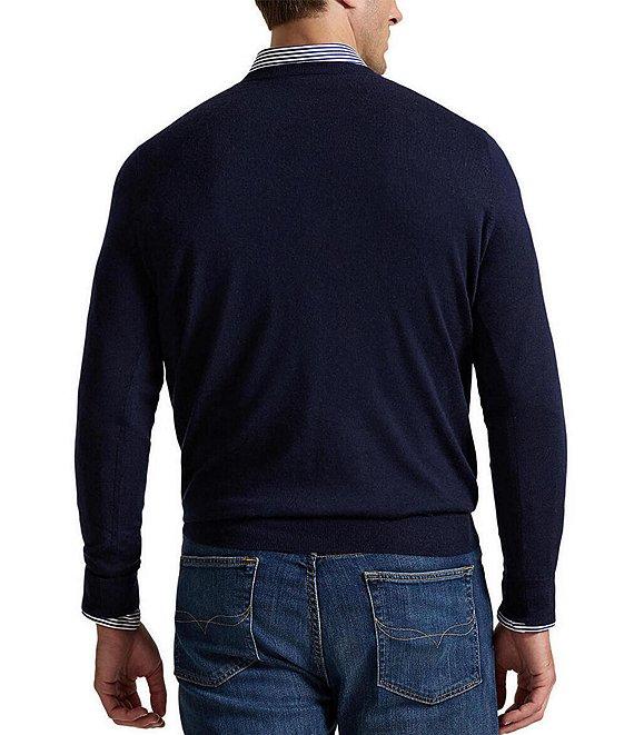 Polo Ralph Lauren Big & Tall Washable Wool V-Neck Sweater Product Image