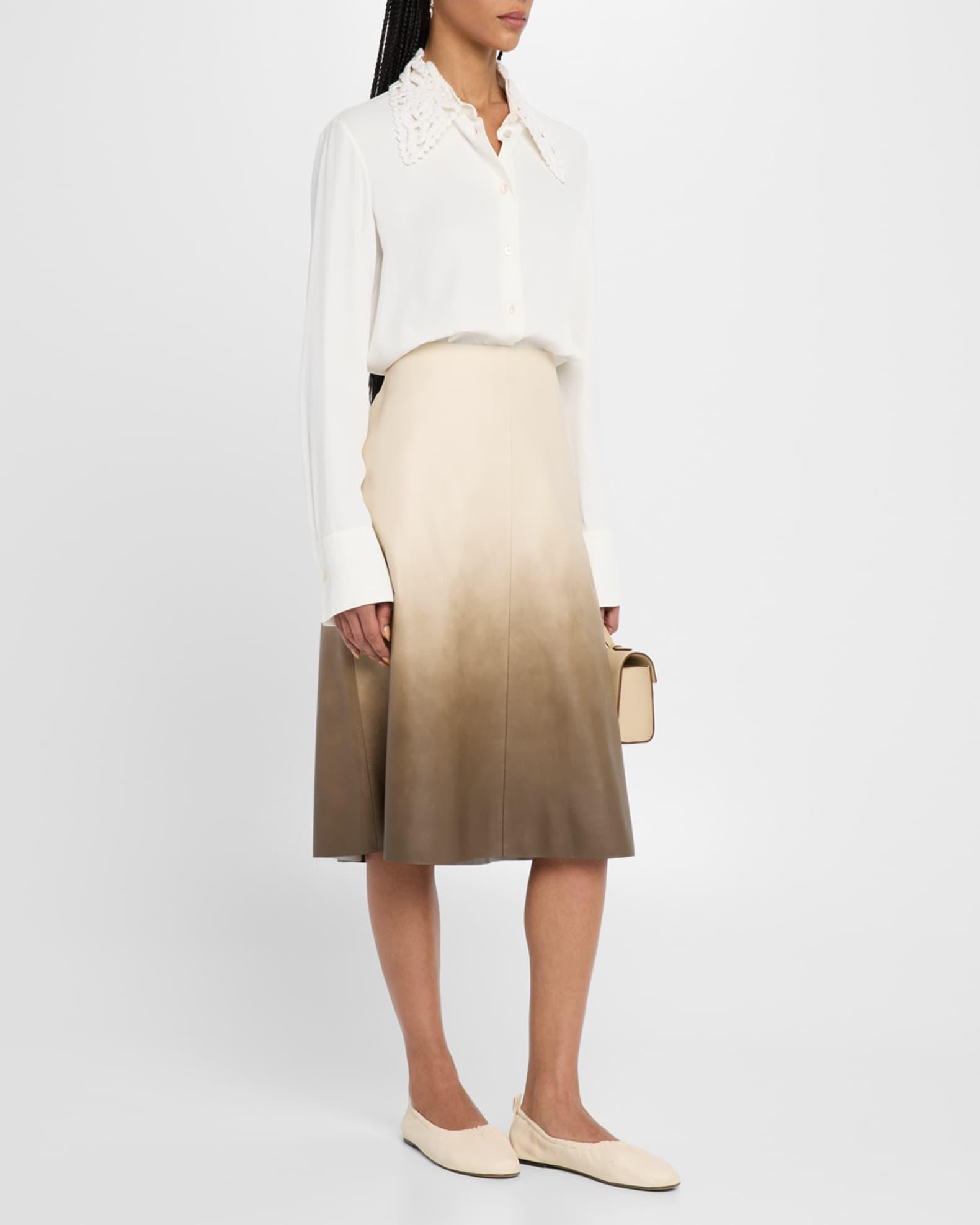 Lucien Ombre Leather Midi Skirt Product Image