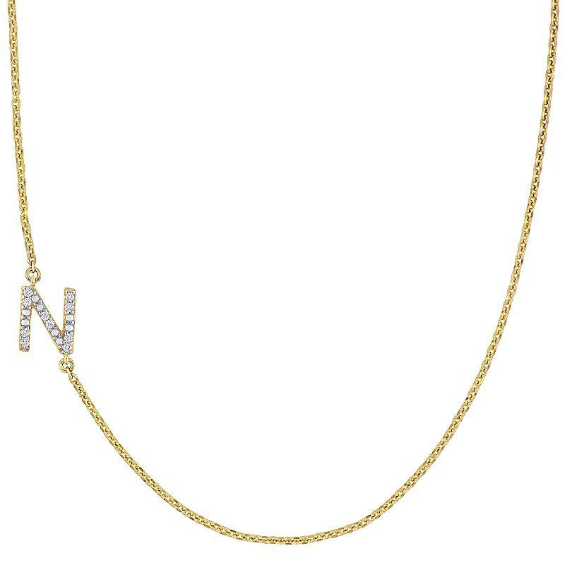 Stella Grace 14k Gold Diamond Accent Initial Necklace, Women's,  Product Image