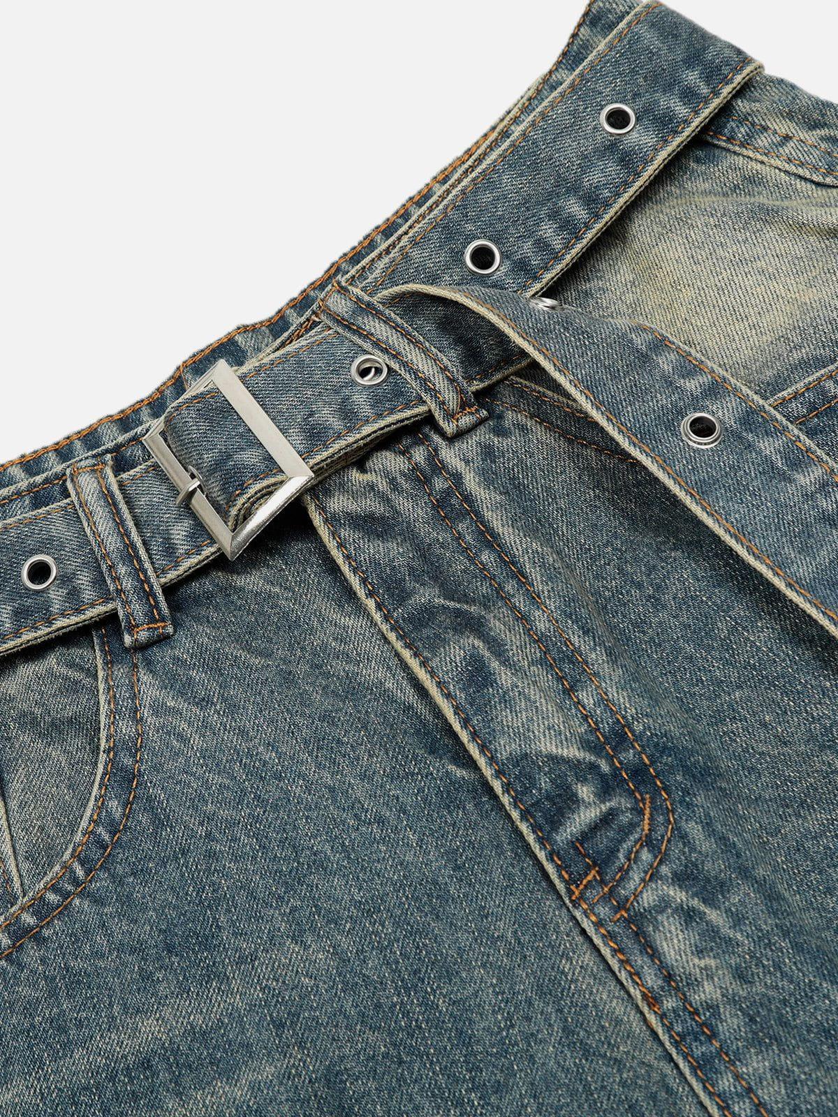 Aelfric Eden Belt Distressed Longline Jorts Product Image