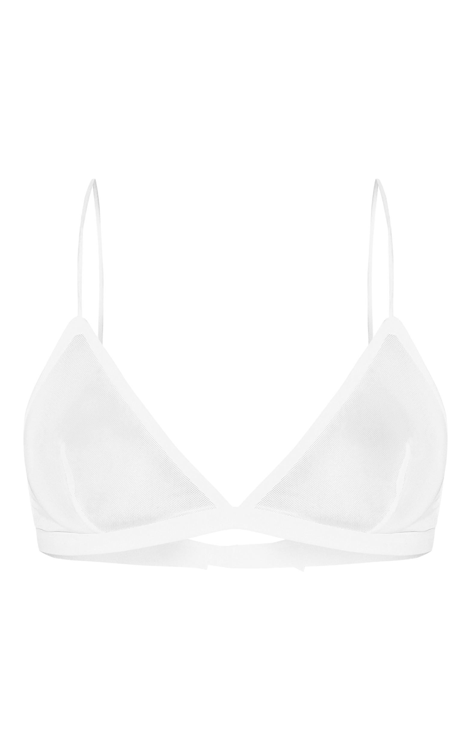 White Mesh Basic Triangle Bra Product Image