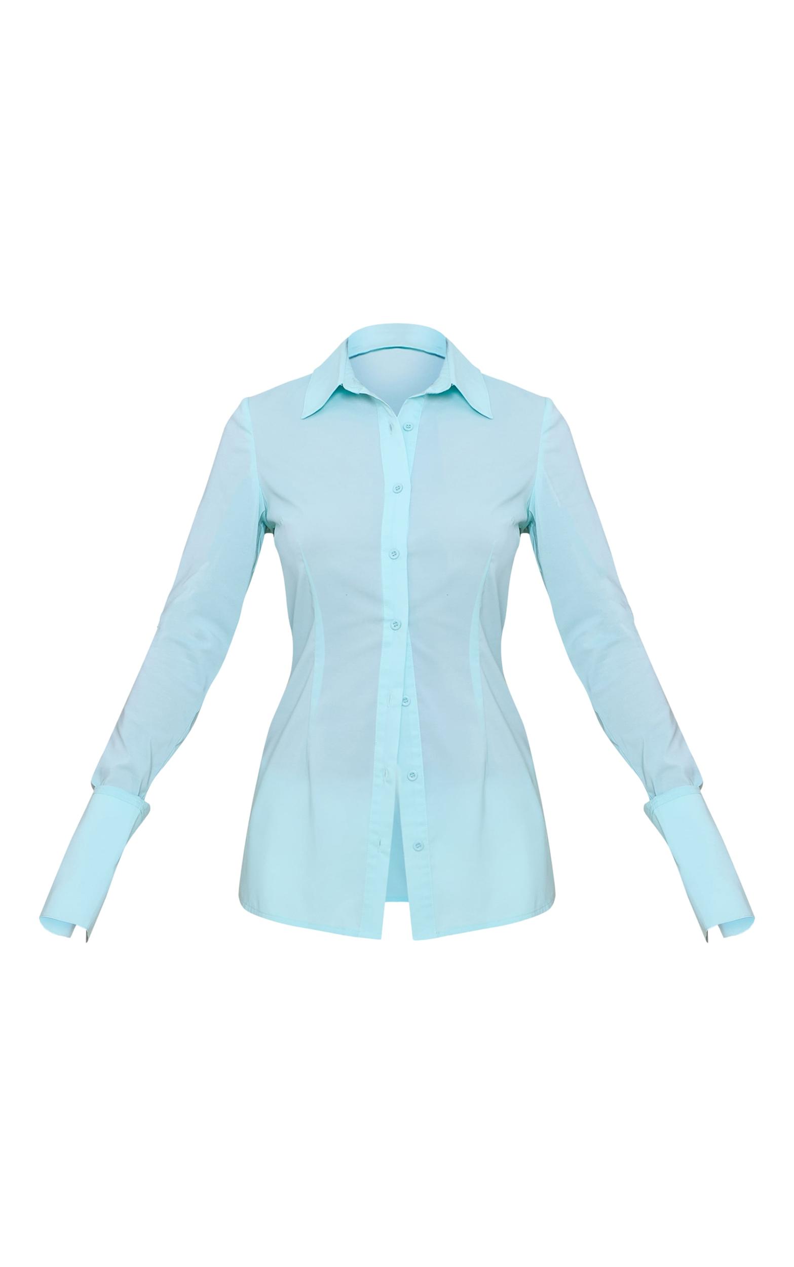 Mint Chiffon Fitted Shirt Product Image