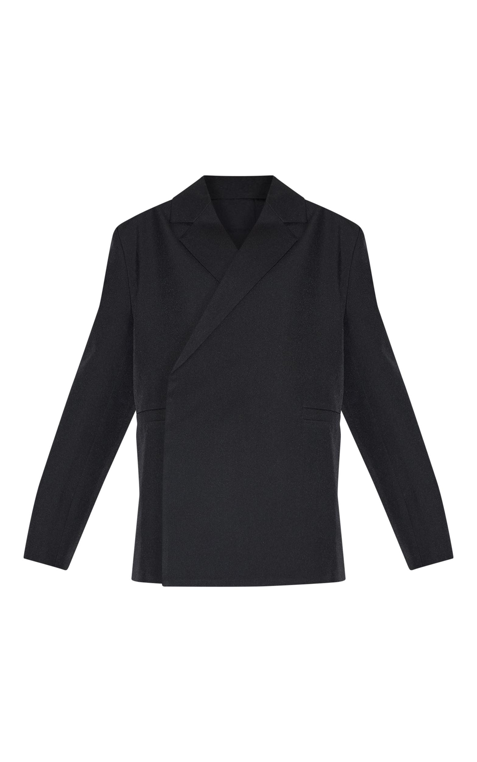 Black Tailored Woven Blazer Product Image