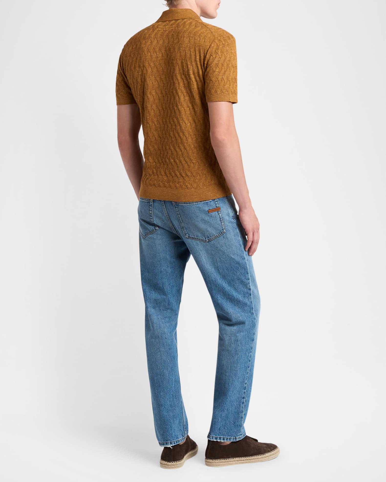 Men's Melange Diamond Mesh Polo Sweater Product Image