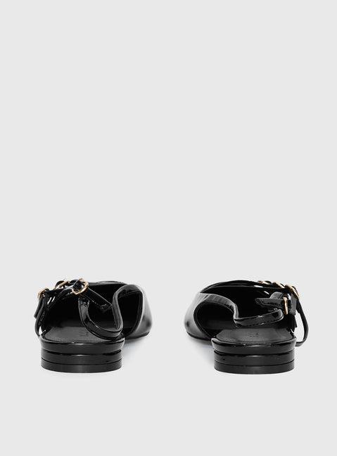 Billini Hettie Pointed Toe Flats Black Patent Product Image