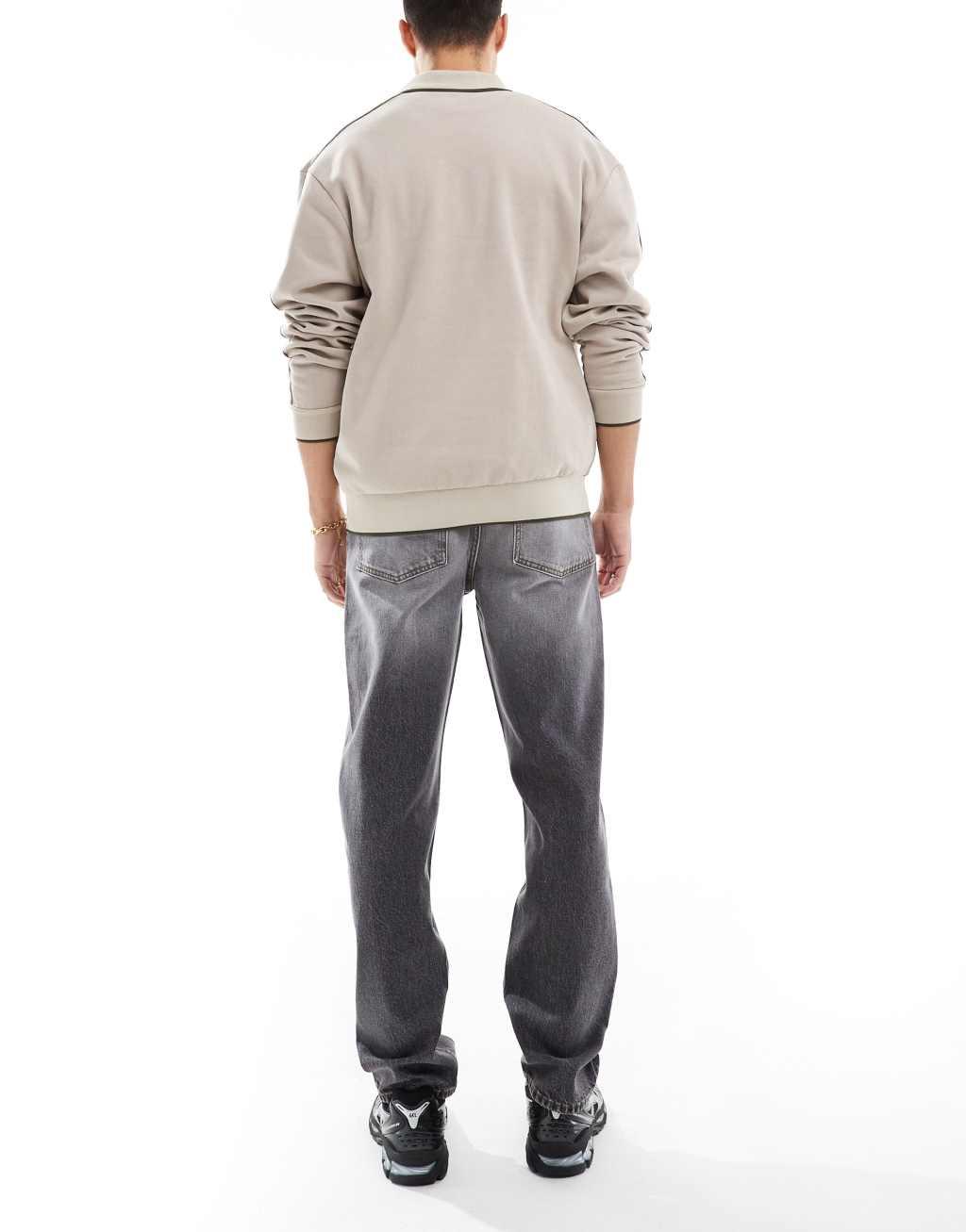 ASOS DESIGN straight stretch jeans in washed black Product Image