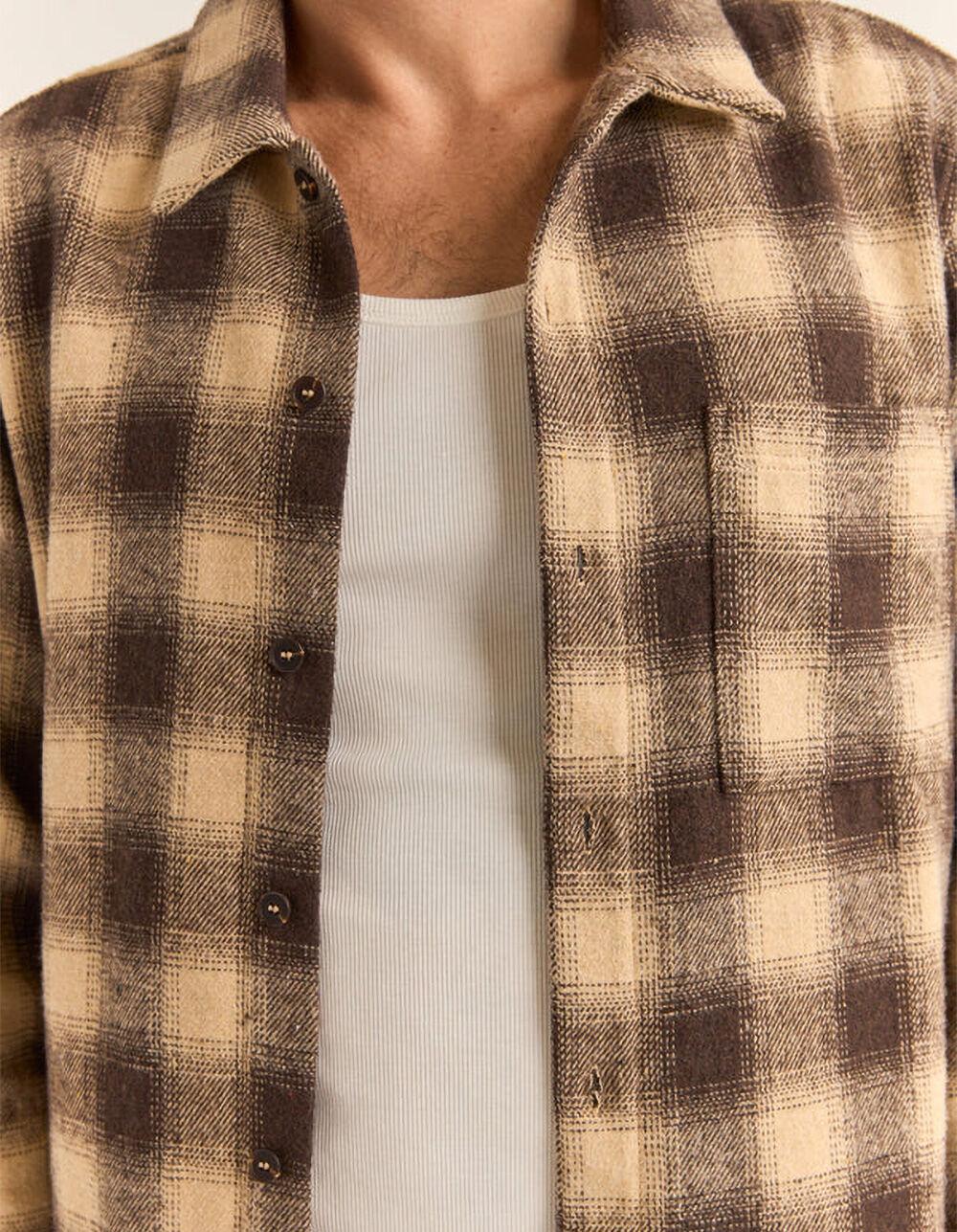 RHYTHM Plaid Mens Flannel - BROWN Product Image