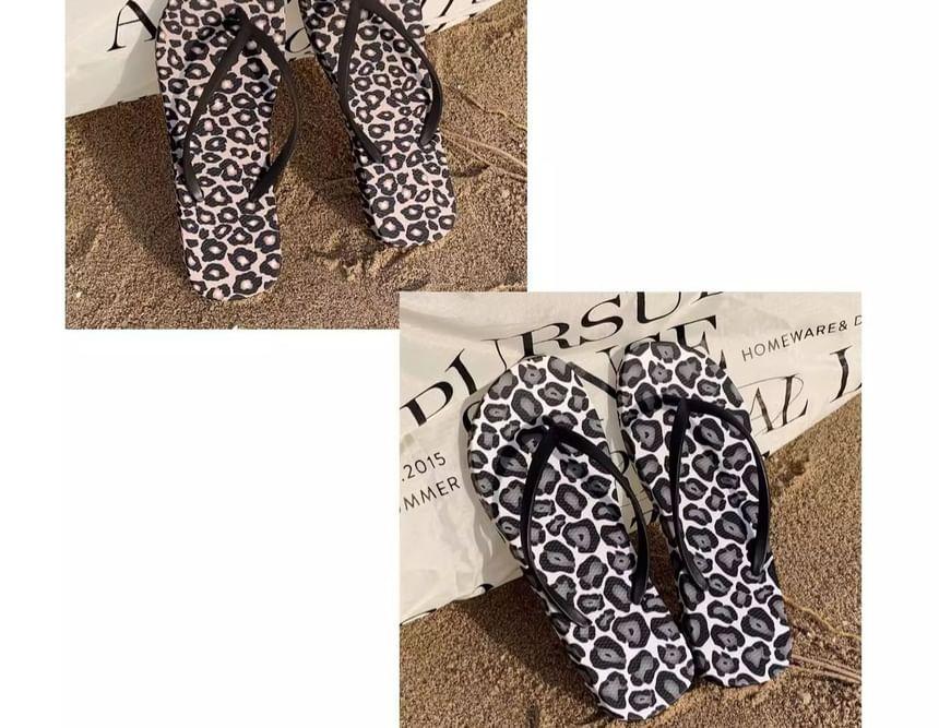 Leopard Print Flip-Flops Product Image
