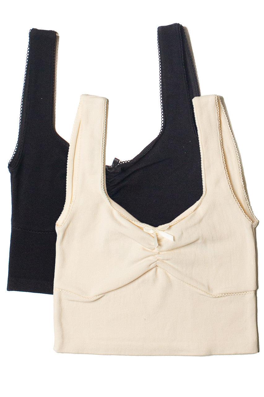 Ruched Bow Crop Tank Product Image