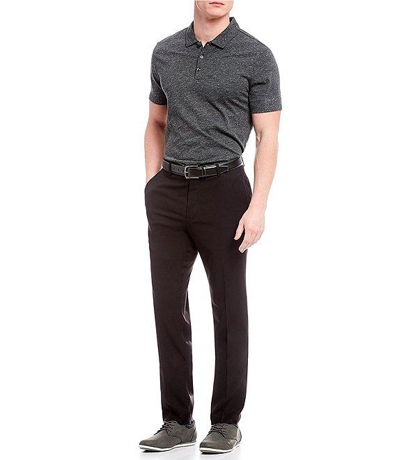 Perry Ellis Non-Iron Very Slim Fit Solid Performance Flat Front Stretch Pants Product Image