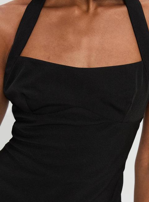Cabaret Halter Mini Dress Black Product Image