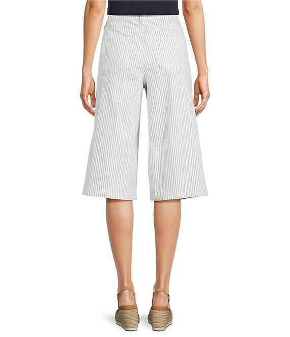 NYDJ Amelia Lift Tuck® Technology Stripe Culottes Wide-Leg Denim Pants Product Image