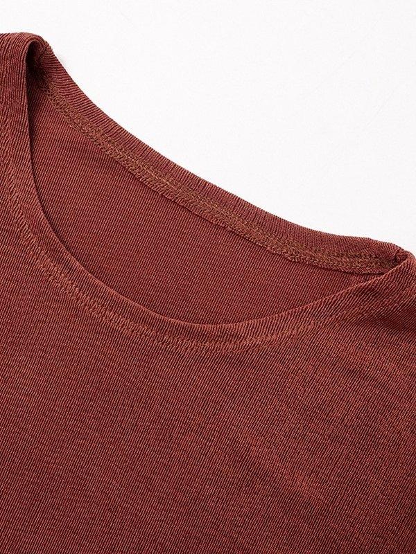 Solid Color Round Neck Short Sleeve Tee Product Image