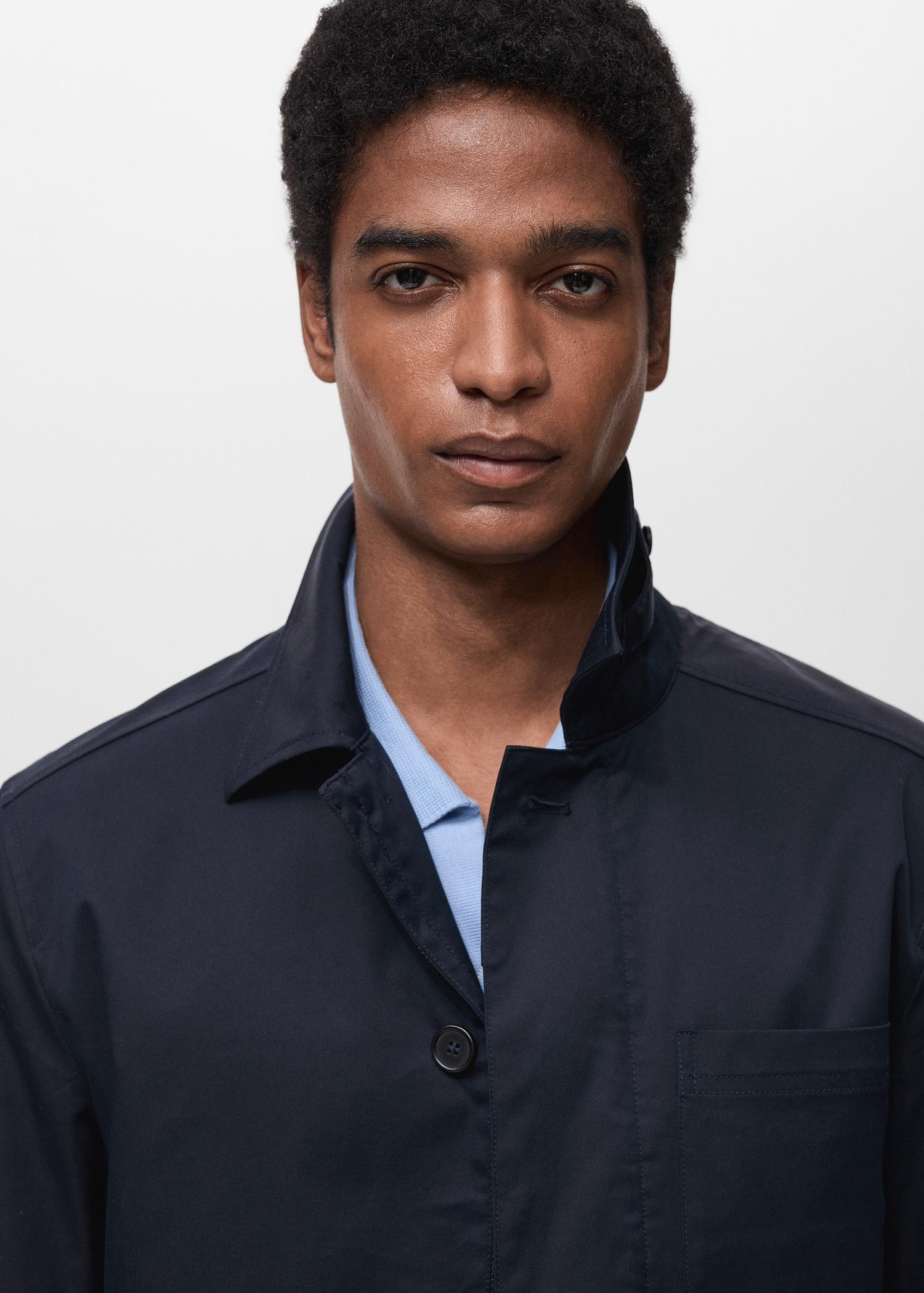 Water-repellent cotton jacket - Men | MANGO USA Product Image