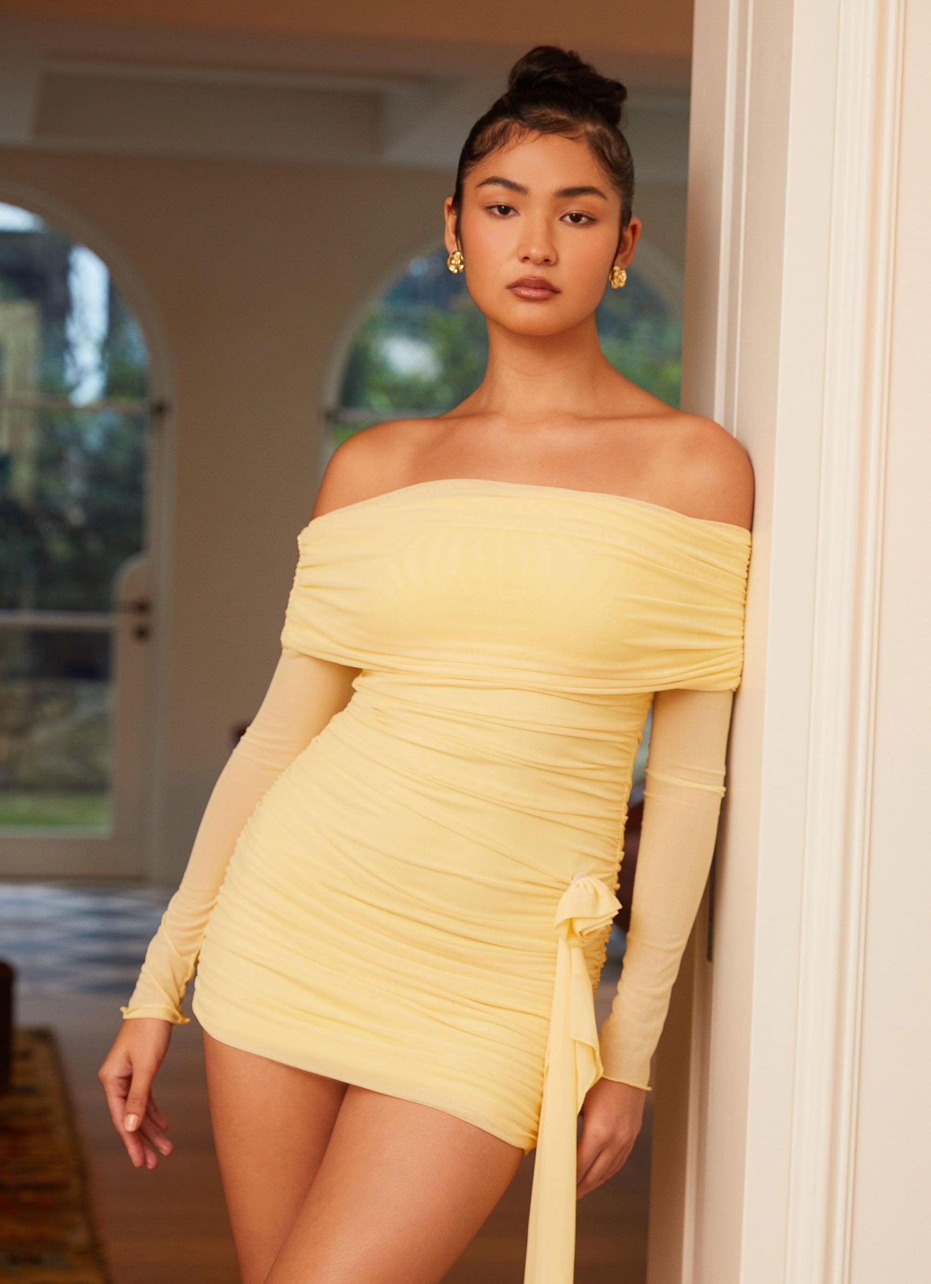 Rosa Franca Mini Dress - Yellow Product Image