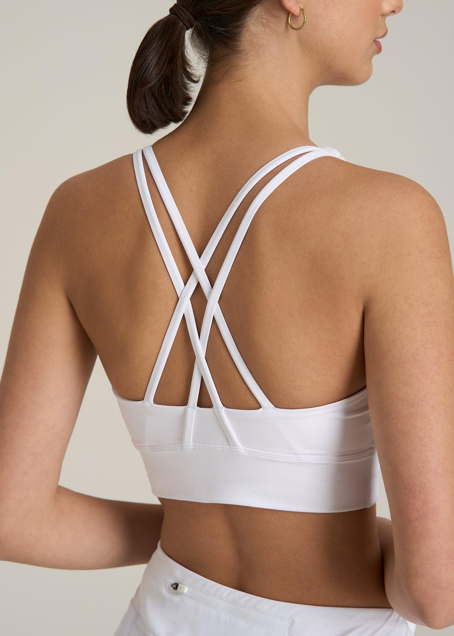 Women's Balance Crisscross Sports Bra for Tall Women in Bright White Female Product Image