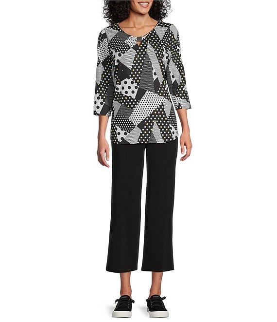 Allison Daley Wide Leg Patch Pocket Stretch Pull-On Crop Pants Product Image