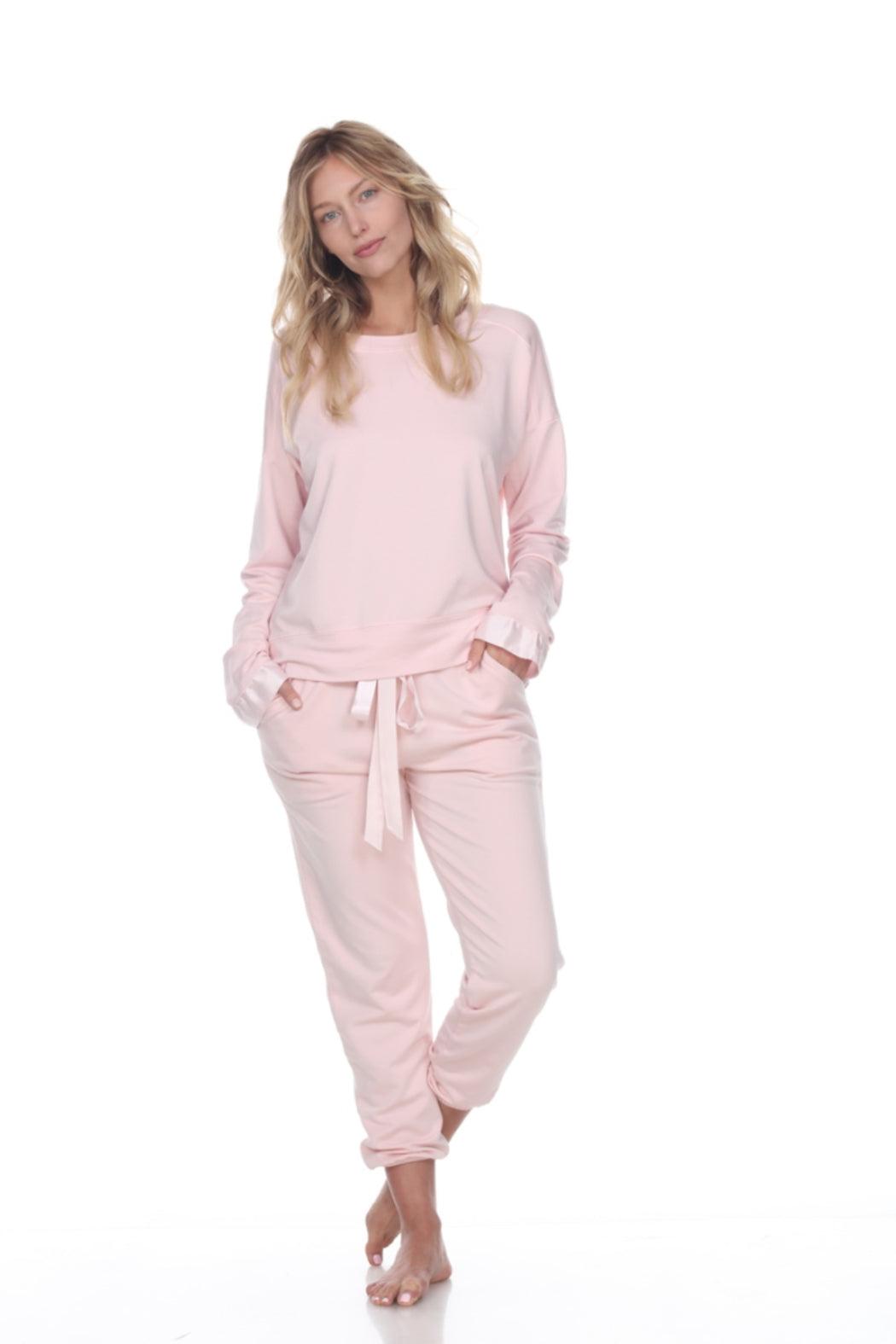 BLAIR FRENCH TERRY SWEAT PANT WITH SATIN TRIM Product Image