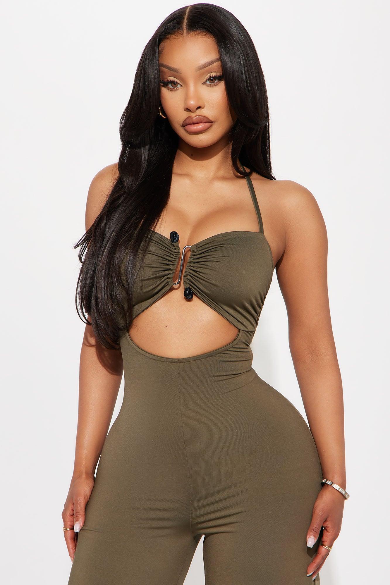 Aelin Cut Out Jumpsuit - Olive Product Image