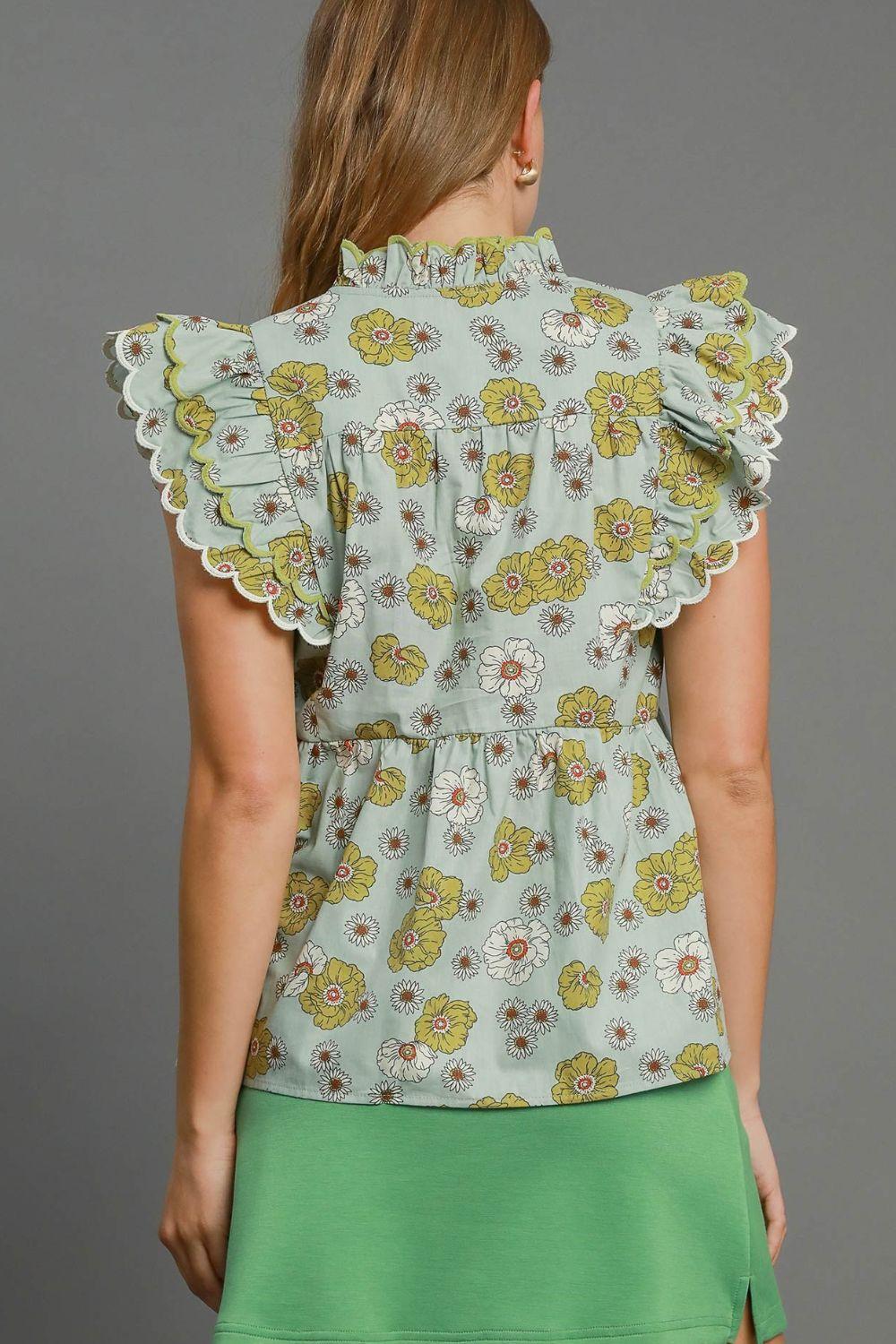 Floral Print Peplum Top Product Image