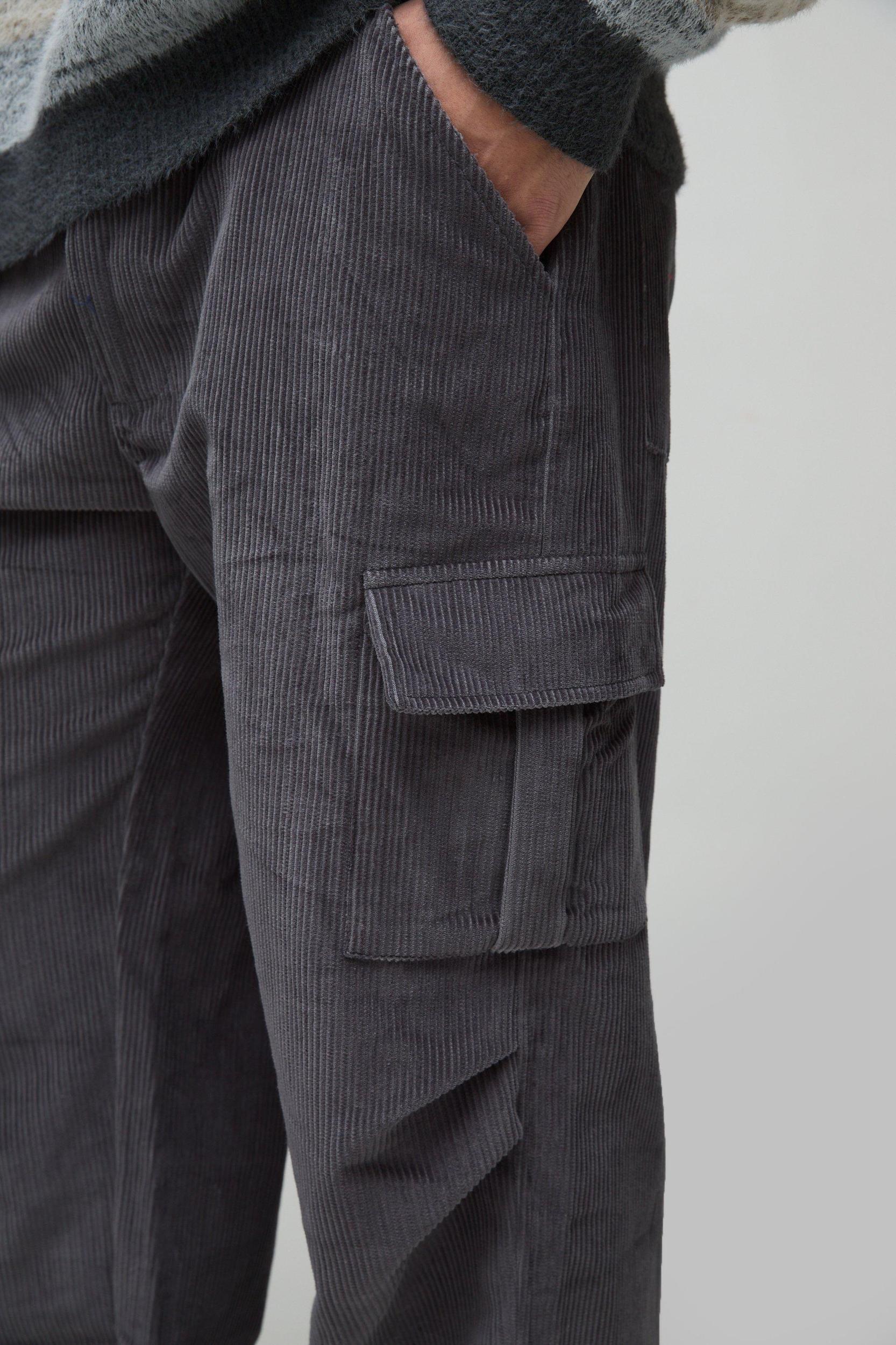 Relaxed Corduroy Cargo Pants | boohooMAN USA Product Image