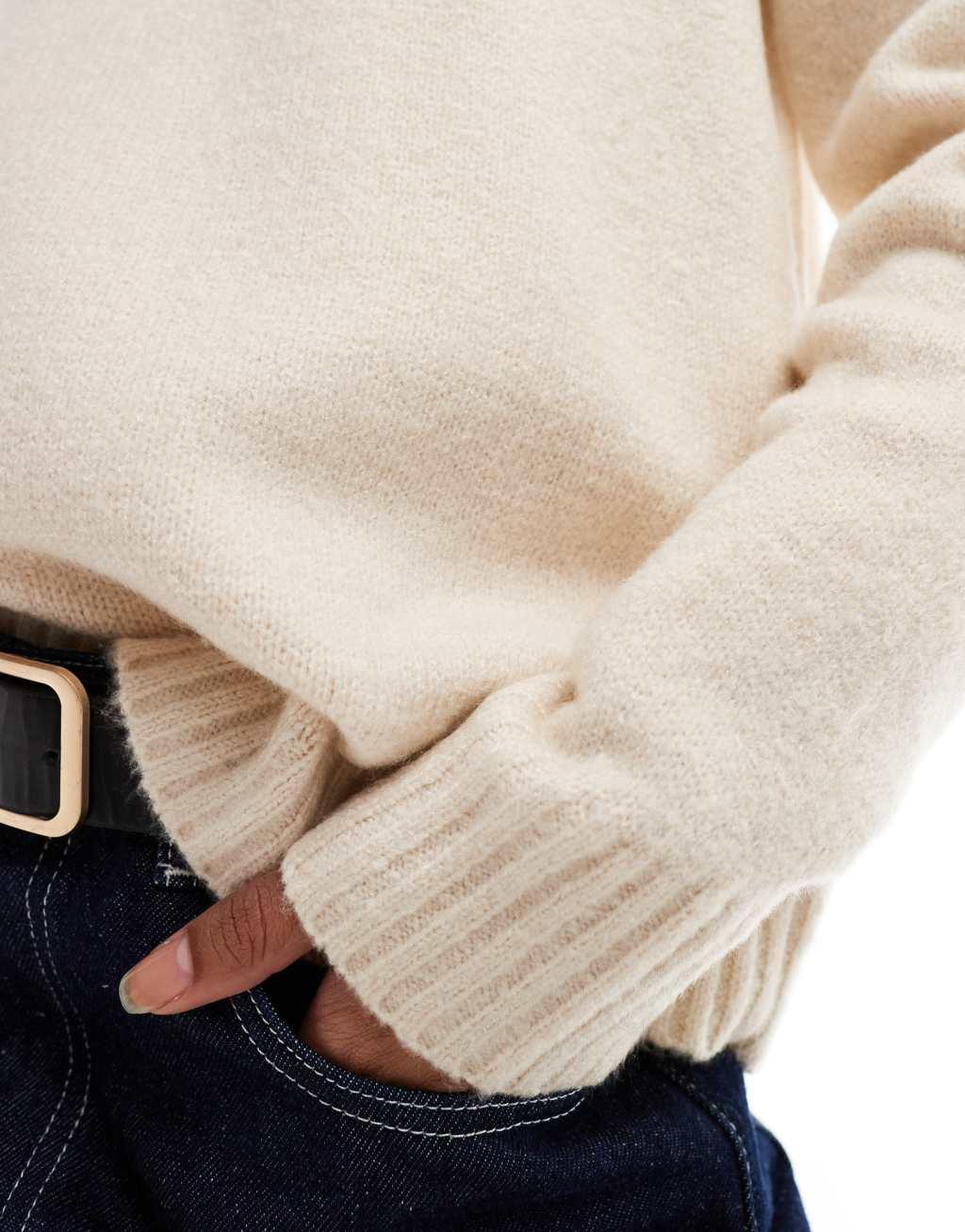 Threadbare knitted sweater in ecru Product Image