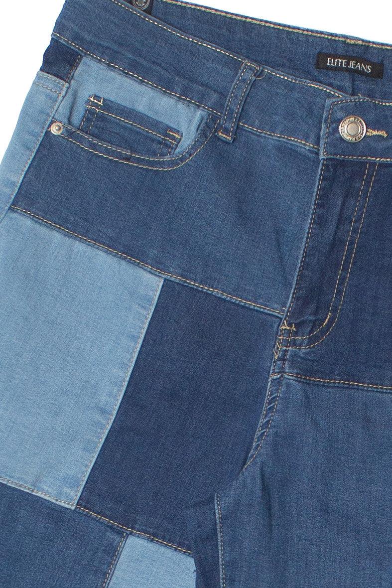 Bell Bottom Patchwork Jeans Product Image