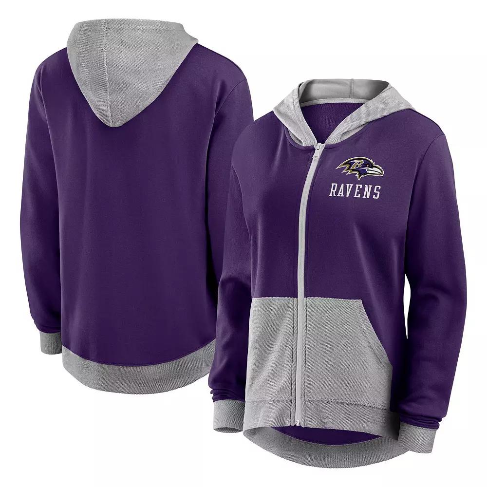 Women's Purple Baltimore Ravens Hit It French Terry Full-Zip Hoodie,  Product Image