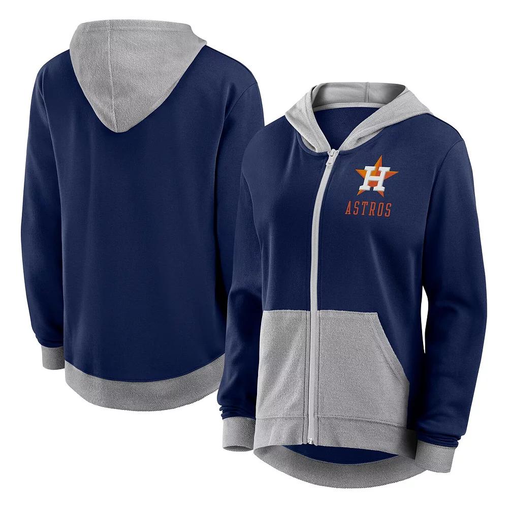 Women's Fanatics Navy Houston Astros Hit It French Terry Full-Zip Hoodie,  Product Image