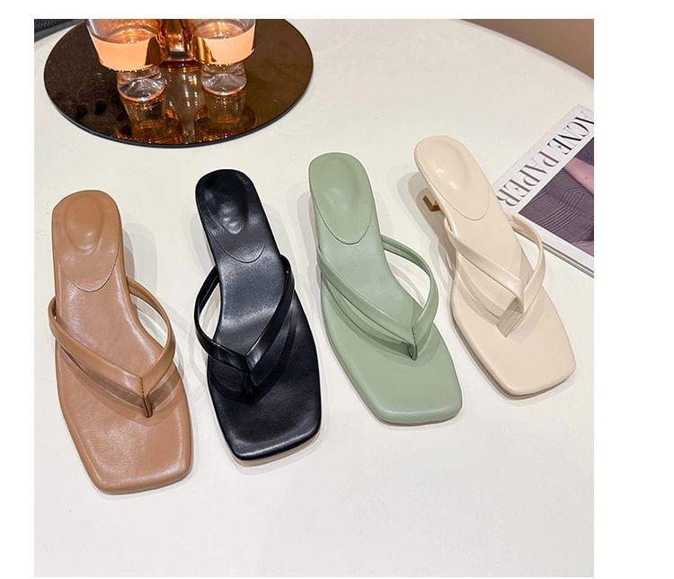 Kitten Heel Thong Sandals Product Image