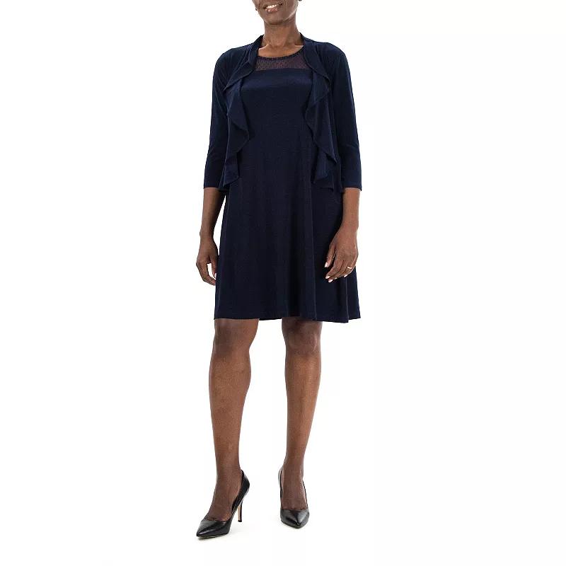 Women's Nina Leonard Ruffle Bolero & Dress Set,  Product Image