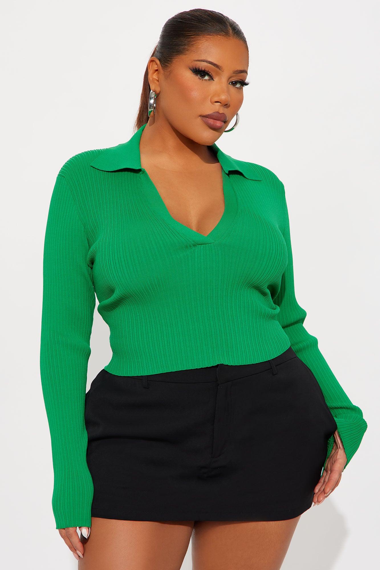 Count Me In Polo Sweater - Kelly Green Female Product Image