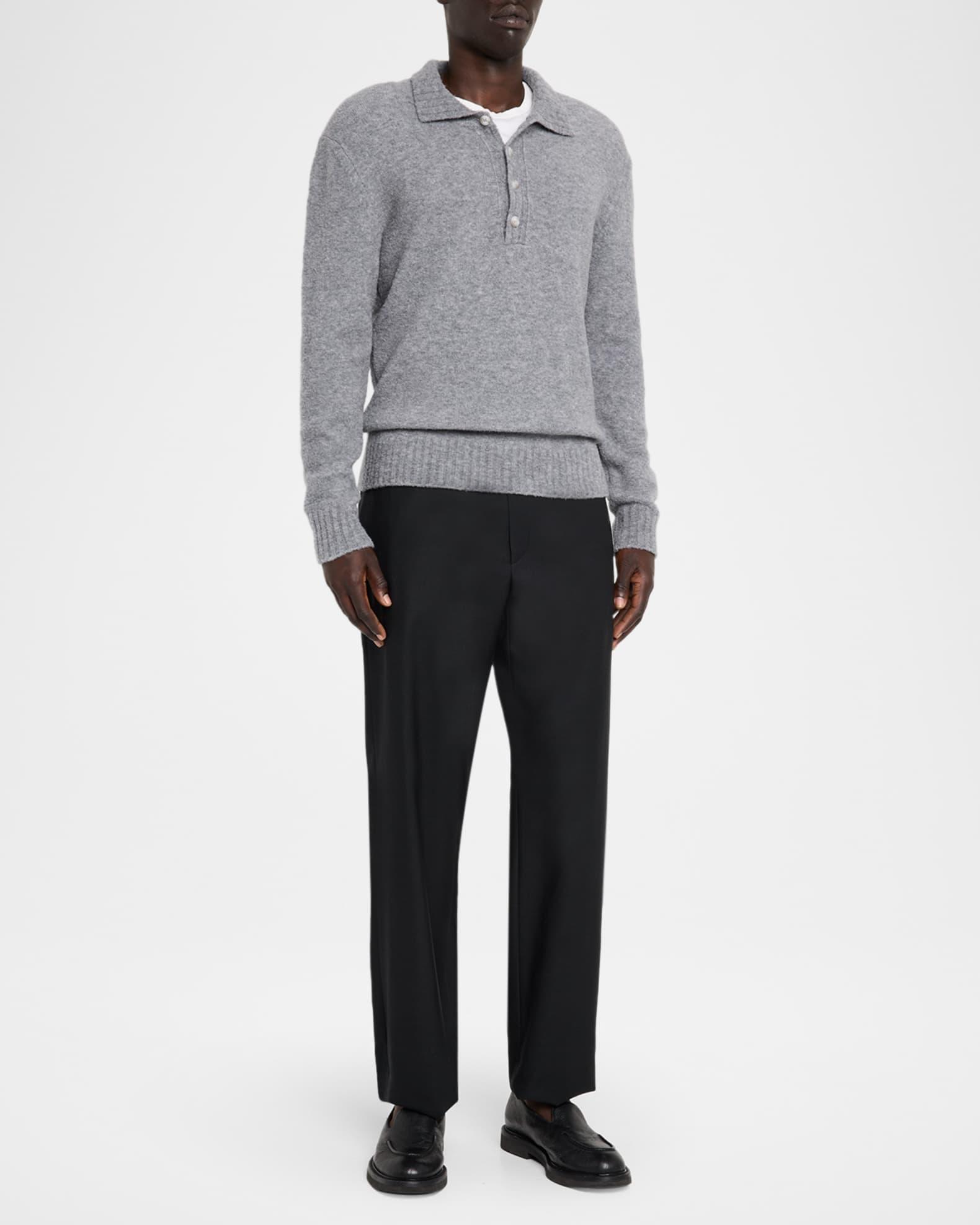 Men's Boucle Knit Polo Sweater Product Image