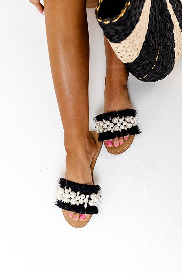 Vacation Vision Embellished Sandal In Black Product Image