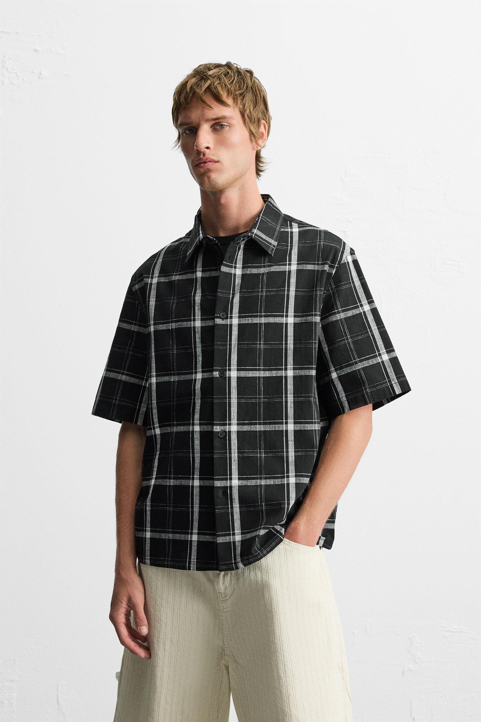 RELAXED FIT PLAID SHIRT Product Image